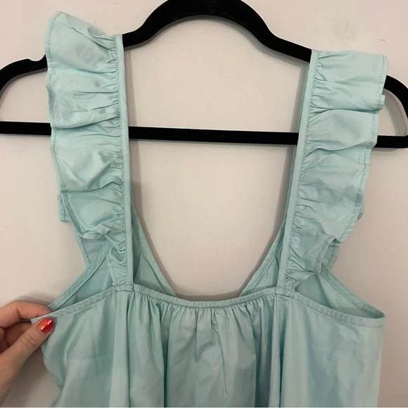 Devotion Twins Anthropologie Darcy Light Blue Ruffle Mini Dress